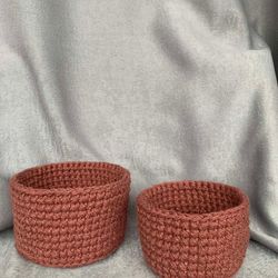 hand crocheted cotton interior storage basket,nursery decor, Small storage baskets