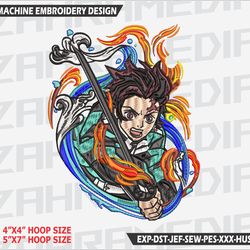 anime inspired , machine embroidery design, files, instant download