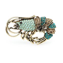 Shrimp brooch, Statement jewelry pin
