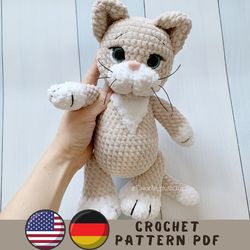 Crochet cat pattern - amigurumi Digital English PDF pattern