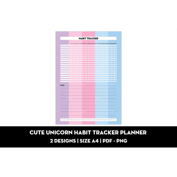 Cute unicorn habit tracker planner cover 3.jpg