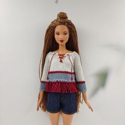 Barbie clothes fringed sweater