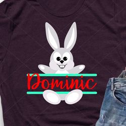 rabbit svg personalized print pdf png bunny ears hare animal clipart happy easter clipart kids shirt design