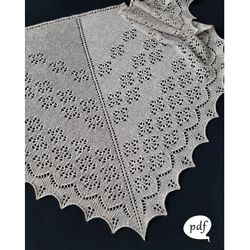 Rosalia Shawl Knitting Pattern for Beginners Knit Lace Shawl Wrap for Wedding or Evening Simple Design