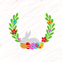 easter decor bunny eggs flowers print party decorations monogram frame