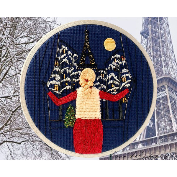 Embroidery Hoop Art.. Paris Wall Art. First Anniversary Gift For Her. French Country Decor. 3D Wall Art.jpg