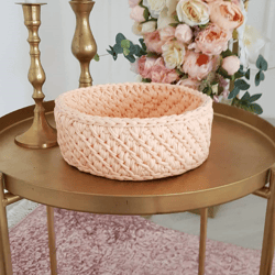 knitted round storage basket interior basket