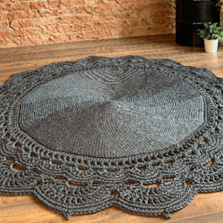 Custom knitted carpet for living room decor Crochet round floor decoration