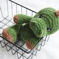 Personalized dinosaur plush toy crochet little dino for holiday gift