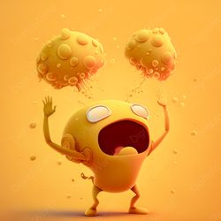 art illustration. screaming bacteria
