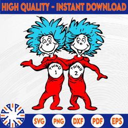 thing one and thing two svg , png, eps, dxf digital download