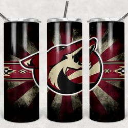 arizona coyotes tumbler wrap design - jpeg & png - sublimation printing design - nhl - hockey - 20oz tumbler design
