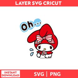 Oh My Melody Red Riding Hood Hello Kitty, Kitty Svg, Kawaii Kitty Clipart, Kawaii Kitty Svg, Png Digital File.
