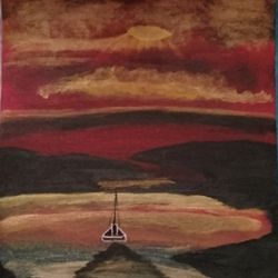 Dramatic sunrise seascape poster