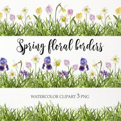 3 png grass spring watercolor happy spring sublimation clipart