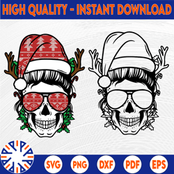 mom skull christmas png jpg pdf