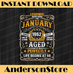 60 year old january 1962 vintage retro 60th birthday png
