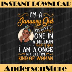 i'm a january girl black capricorn birthday s png