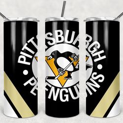 pittsburgh penguins tumbler wrap design - jpeg & png - sublimation printing design - nhl - hockey - 20oz tumbler design