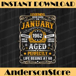 60 year old january 1962 vintage retro 60th birthday png