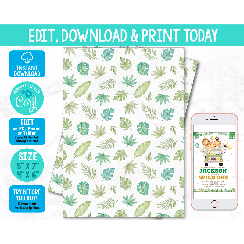 Wild-one-birthday-invitation-for-boy-Jungle-invitation-template.jpg