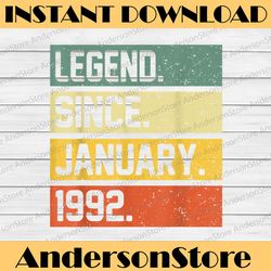 30th birthday 30 years old legend since january 1992 png