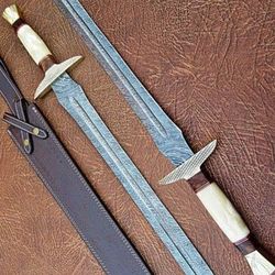 Handmade damascus swords, battle ready damascus steel sword, viking sword