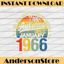 vintage 56 years old january 1966 decorations 56th birthday png