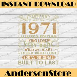 vintage 50 years old february 1971 50th birthday png