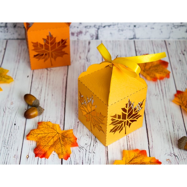 Leaf Box Custom Maple leaf box template, Fall wedding box svg, Gift box | Inspire Uplift