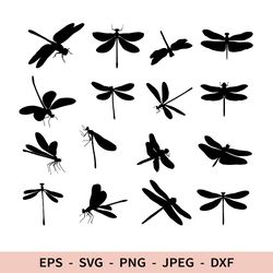 Dragonfly Svg Dragonfly Silhouette Bundle File for Cricut Insect Dxf