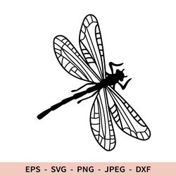 Dragonfly Svg Dragonfly Silhouette File for Cricut Outline Insect Dxf