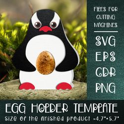 Penguin Chocolate Egg Holder Template SVG