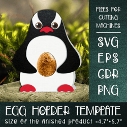 penguin chocolate egg holder template svg