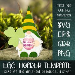 patricks gnome | chocolate egg holder template svg