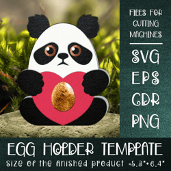 Panda Chocolate Egg Holder template SVG