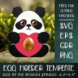 panda chocolate egg holder template svg