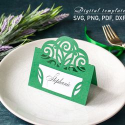 place card svg, wedding lace escort card template, thanksgiving card, laser cutting (svg,dxf,pdf), silhouette, cricut