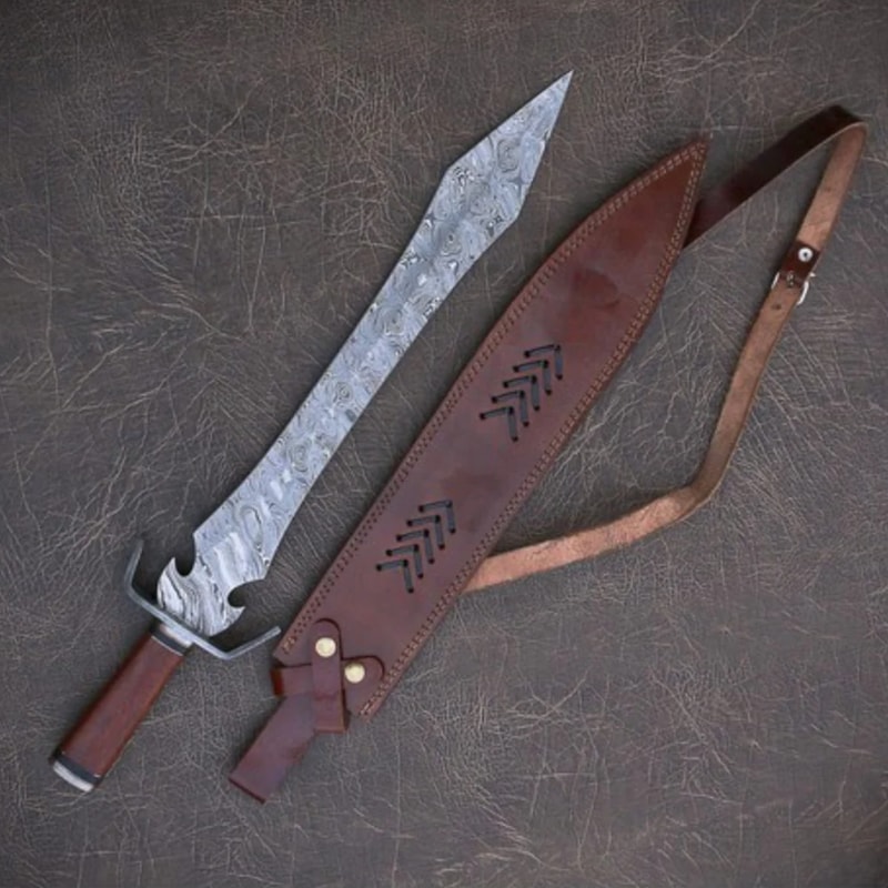 Damascus Steel Sword Custom Roman Sword Viking Sword With Sheathpng