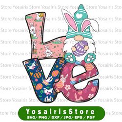 easter bunny gnome png, easter gnome sublimation, love gnome sublimation, easter shirt design, easter clipart, digital