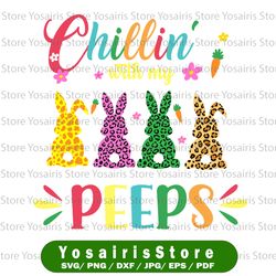 Chilin With My Peeps Png, Happy Easter PNG, Peeps, Easter, Rabbit PNG, Western,Bunny,Eggs Png,Sublimation Design