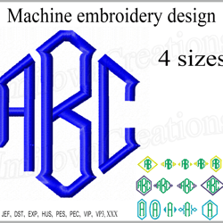 Machine embroidery designs Monogram embroidery fonts Letter Embroidery Design