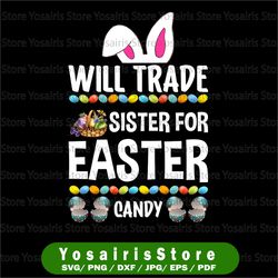 kids will trade sister for easter candy png, bunny candy png, brother easter png kids easter png