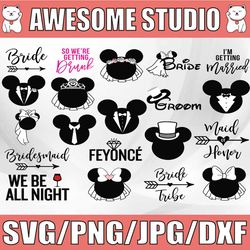 wedding minnie and mickey bride and groom svg, sport svg, logo bundle svg, clipart