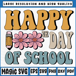 happy 100th day of school teachers students svg,  retro 100 days of school svg, 100th day of school, digital download