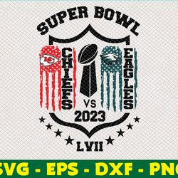 eagles vs chiefs svg file, svg png,eps,dxf, instant download