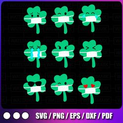 gag funny st patricks day svg, shamrock face mask svg, shamrock svg, cricut, vinyl, silhouette, vector, eps, png