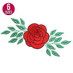 rose flower embroidery design, machine embroidery design, instant download