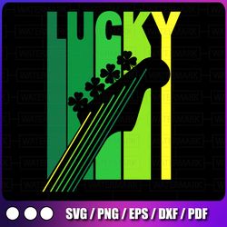 lucky irish shamrock guitar for guitarist st patrick' png, st. patricks day png, funny st. patrick's day png