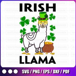 lucky irish llama svg, shamrock st patrick day animal svg, lucky llama svg, lucky irish svg cut files for cricut, png,